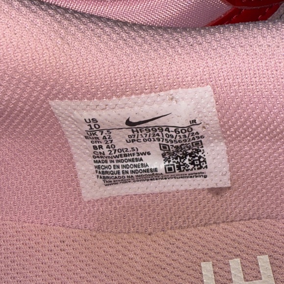 Nike Cortez Textile "Med Soft Pink/Fire Red/Sail/Team Orange" Women's Size 10 - Picture 14 of 17